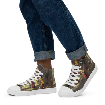 Men's High Top Canvas Shoes - Surreal Shadows