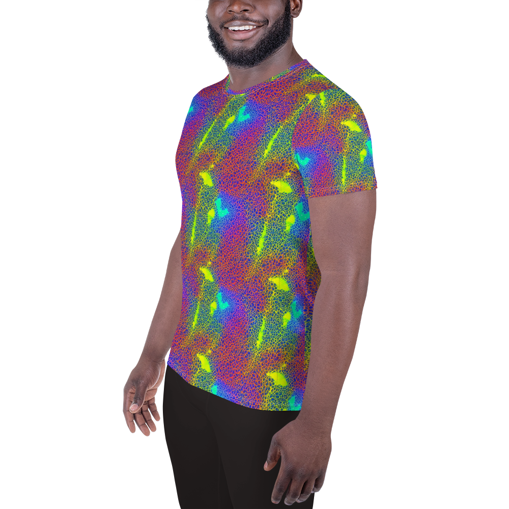 Men's Athletic T-Shirt - Prismatic Web