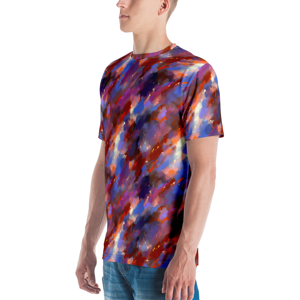 Men's Crew Neck T-Shirt - Celestial Brushstroke