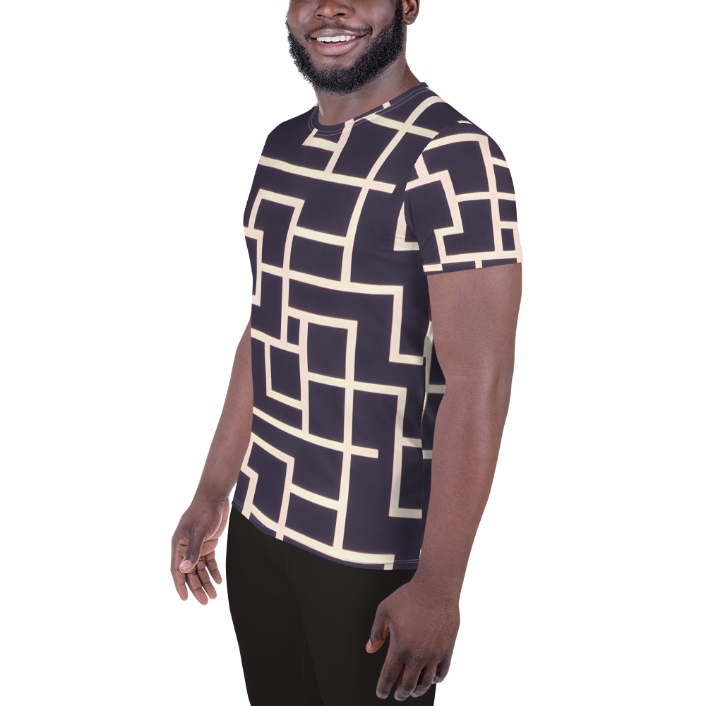 Men's Athletic T-Shirt - Gilded Gridlock