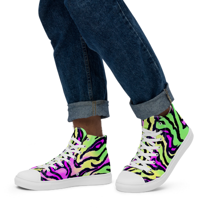 Men's High Top Canvas Shoes - Mintchine Maze