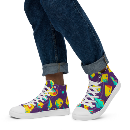 Men's High Top Canvas Shoes - Cascading Prism