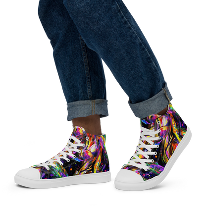 Men's High Top Canvas Shoes - Galactic Flamenco