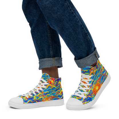 Men's High Top Canvas Shoes - Chroma Ripple