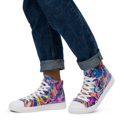 Men's High Top Canvas Shoes - Vibrant Fusion