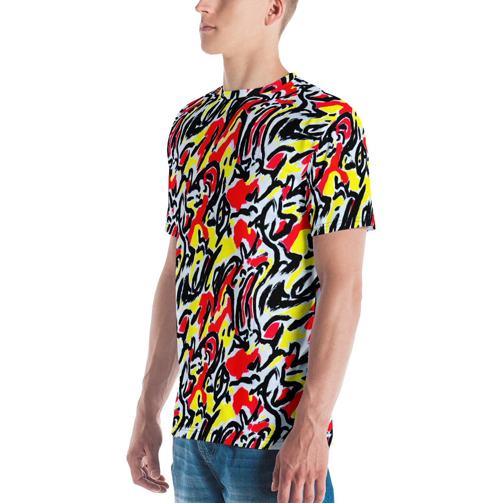 Men's Crew Neck T-Shirt - Cosmic Brushstrokes