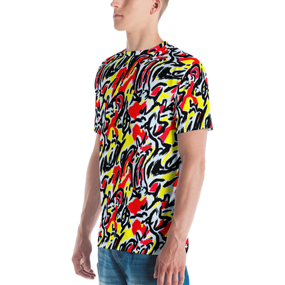 Men's Crew Neck T-Shirt - Cosmic Brushstrokes