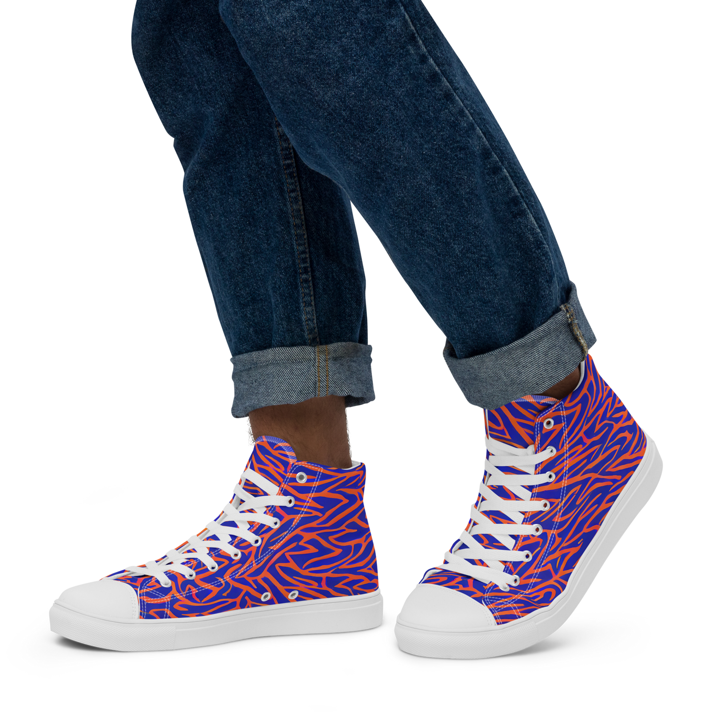 Men's High Top Canvas Shoes - Sapphire Swirl