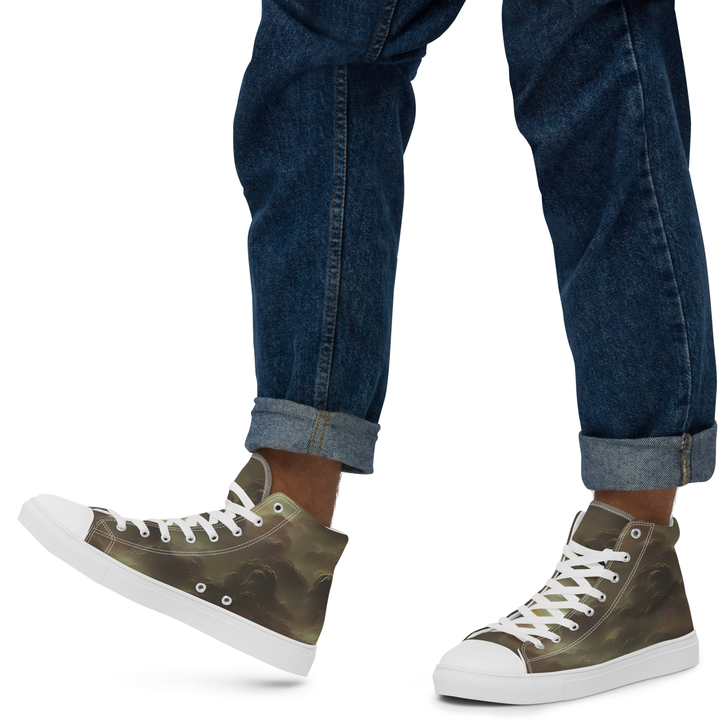 Men's High Top Canvas Shoes - Celestial Dreamscape