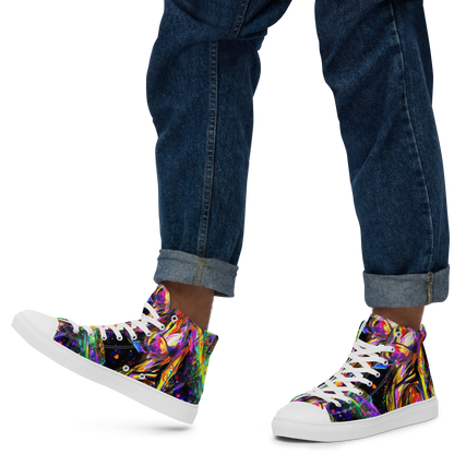 Men's High Top Canvas Shoes - Galactic Flamenco