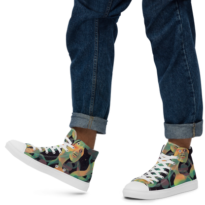 Men's High Top Canvas Shoes - Astral Rhythms