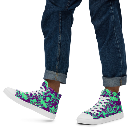 Men's High Top Canvas Shoes - Alien Ripples