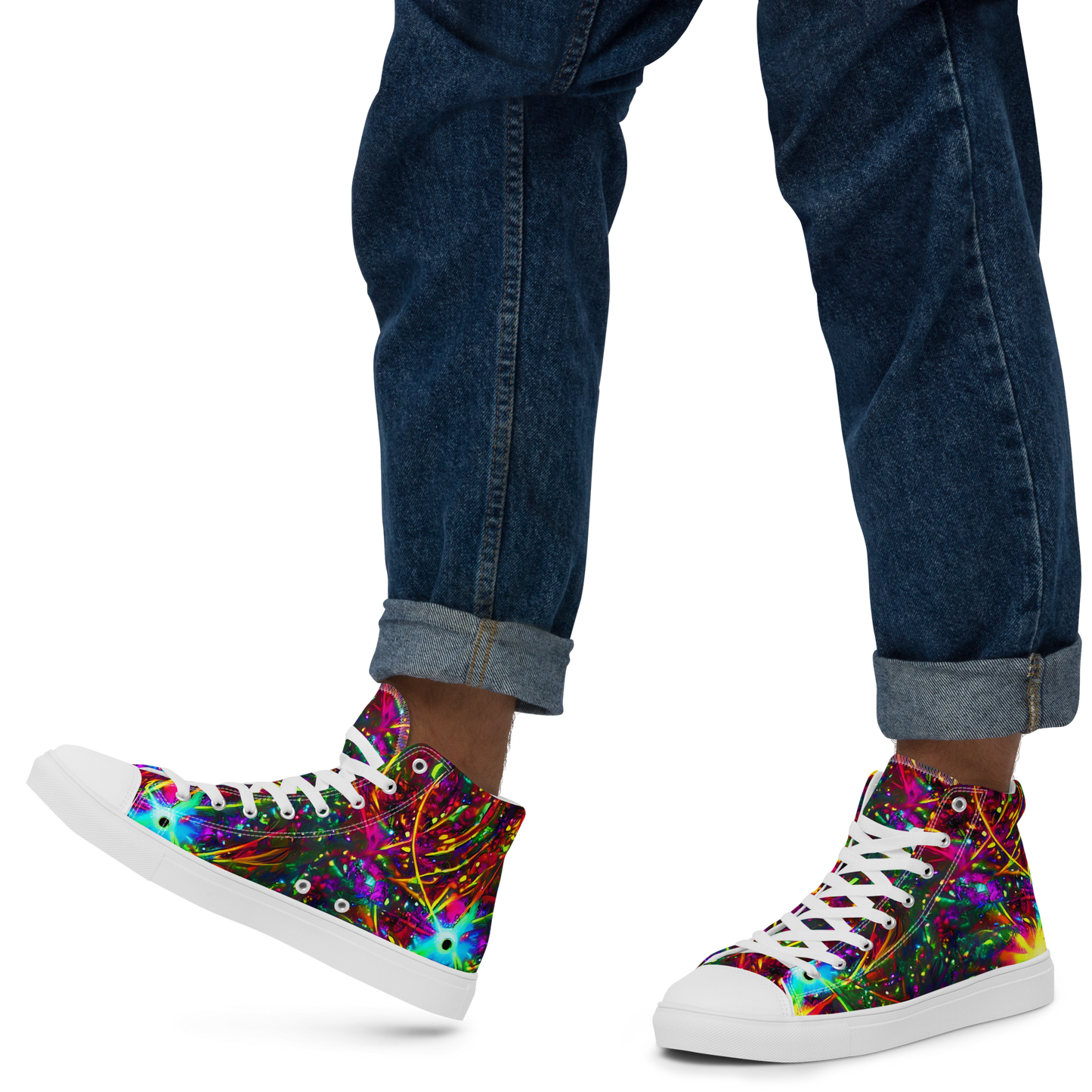 Men's High Top Canvas Shoes - Stellar Burst