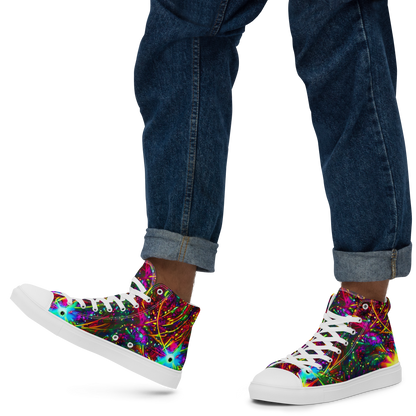 Men's High Top Canvas Shoes - Stellar Burst