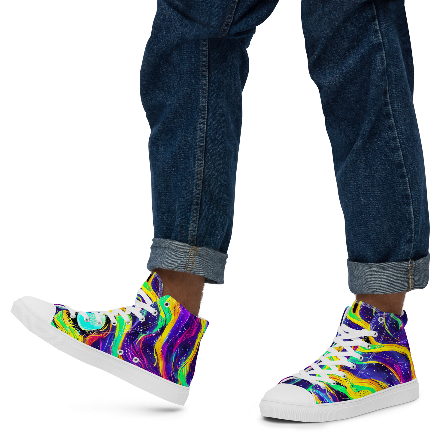 Men's High Top Canvas Shoes - Jackson Swirl