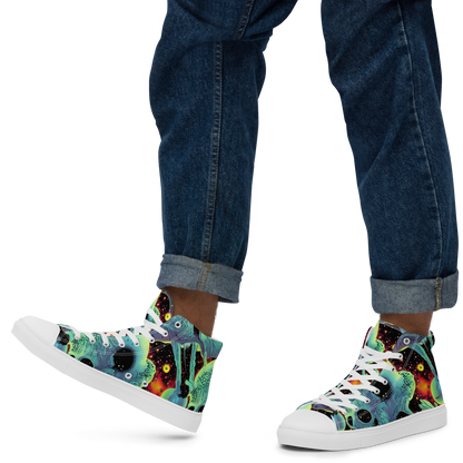 Men's High Top Canvas Shoes - Galactic Grotesque
