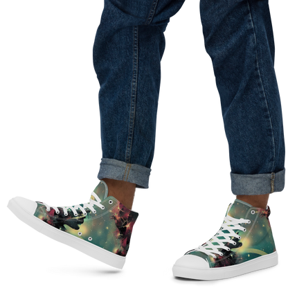 Men's High Top Canvas Shoes - Galactic Serpent