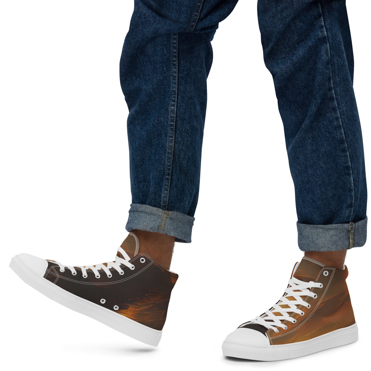 Men's High Top Canvas Shoes - Sunset Shores