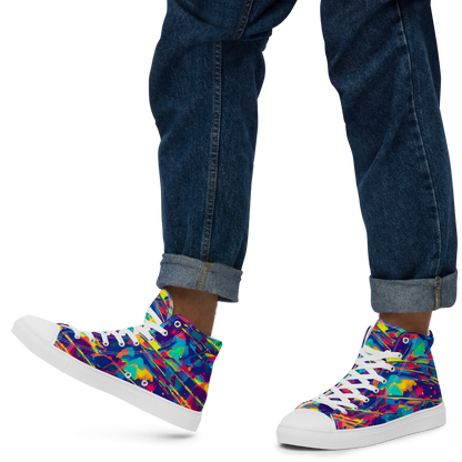 Men's High Top Canvas Shoes - Spectrum Streaks