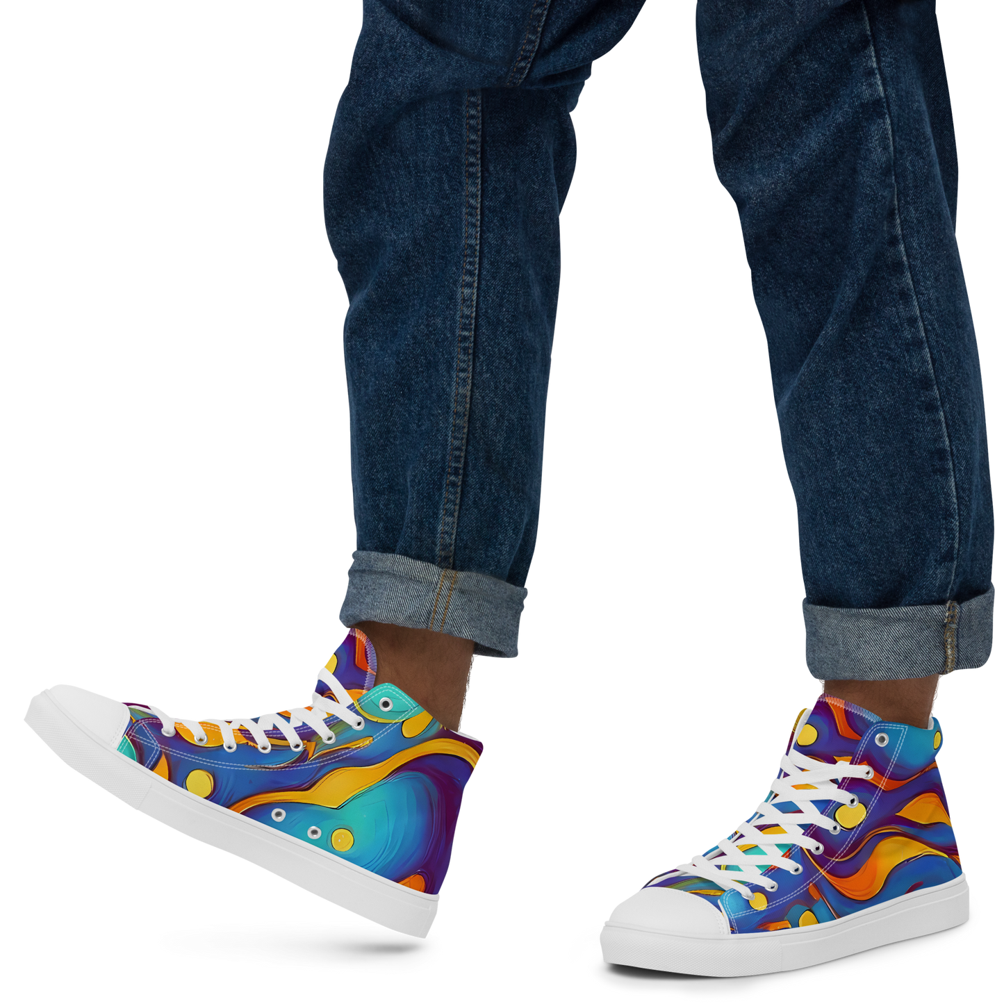 Men's High Top Canvas Shoes - Pelton Swirl