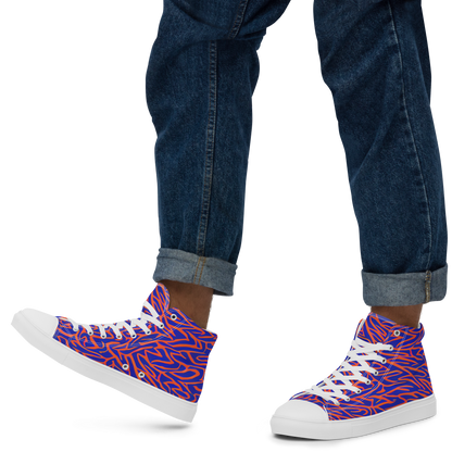 Men's High Top Canvas Shoes - Sapphire Swirl