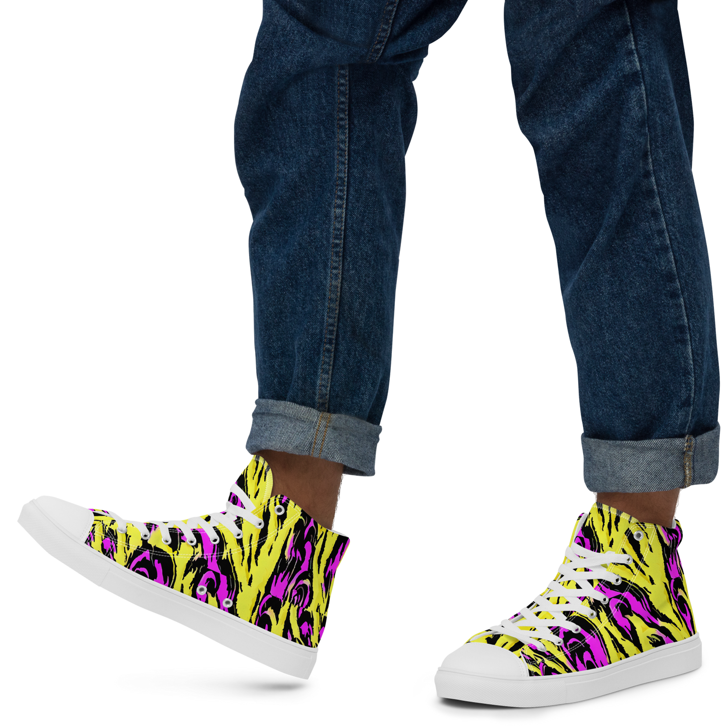 Men's High Top Canvas Shoes - Neon Savanna