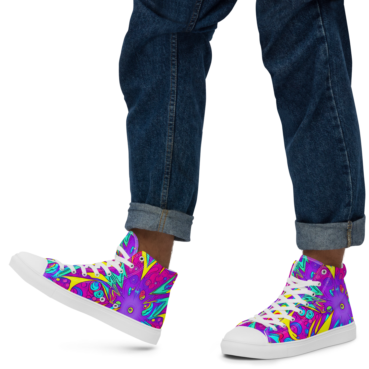 Men's High Top Canvas Shoes - Nebula Radiance