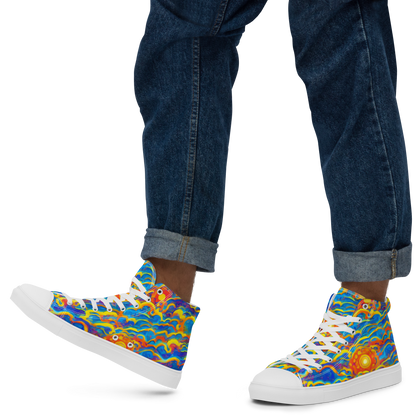 Men's High Top Canvas Shoes - Chroma Ripple