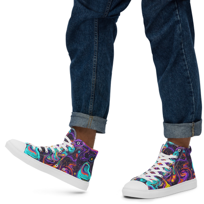 Men's High Top Canvas Shoes - Hutty Nebula