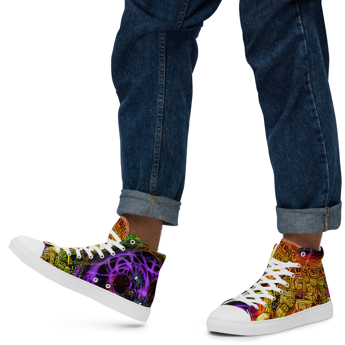 Men's High Top Canvas Shoes - Neon Glyphworks