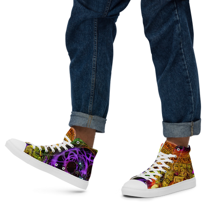 Men's High Top Canvas Shoes - Neon Glyphworks