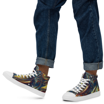 Men's High Top Canvas Shoes - Celestial Vortex
