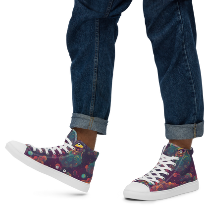 Men's High Top Canvas Shoes - Nebula Dreamscape