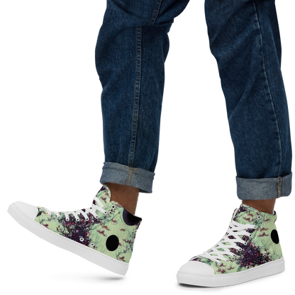 Men's High Top Canvas Shoes - Celestial Bloom