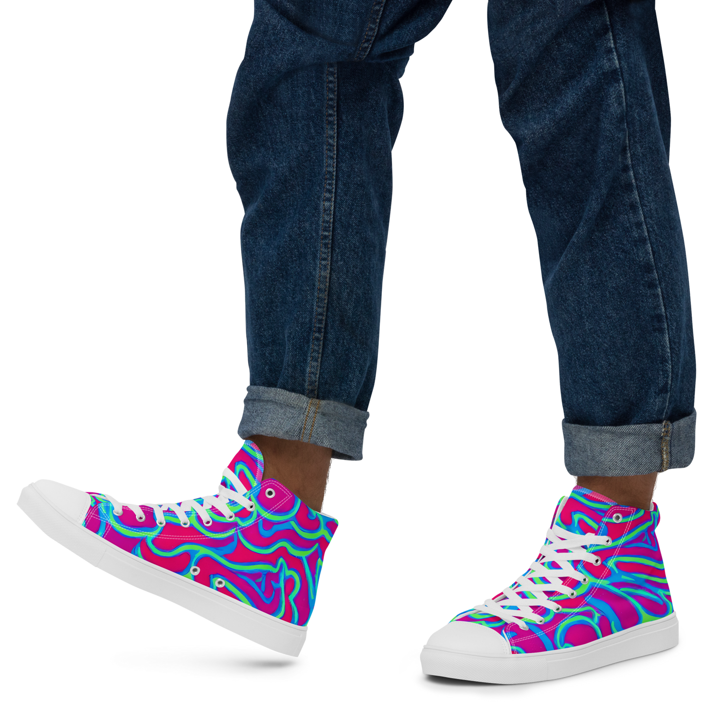 Men's High Top Canvas Shoes - Aquatic Ember