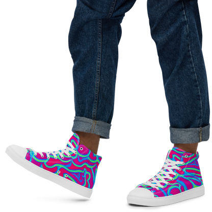 Men's High Top Canvas Shoes - Aquatic Ember