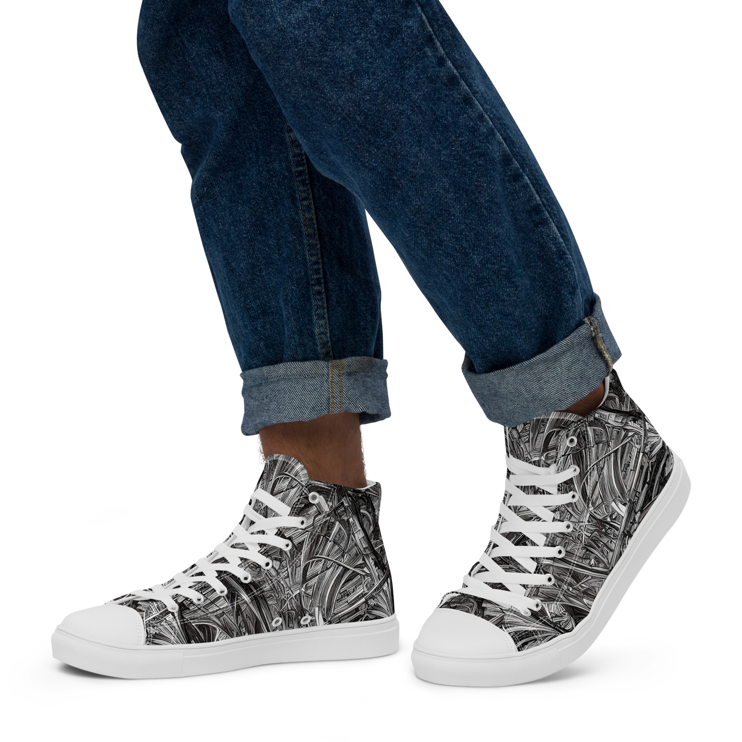 Men's High Top Canvas Shoes - Gothic Whirlwind