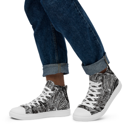 Men's High Top Canvas Shoes - Gothic Whirlwind