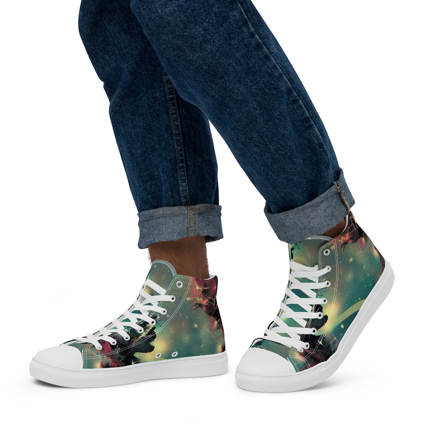 Men's High Top Canvas Shoes - Galactic Serpent