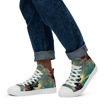 Men's High Top Canvas Shoes - Galactic Serpent