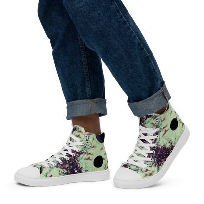 Men's High Top Canvas Shoes - Celestial Bloom