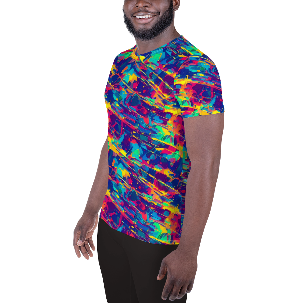 Men's Athletic T-Shirt - Spectrum Streaks