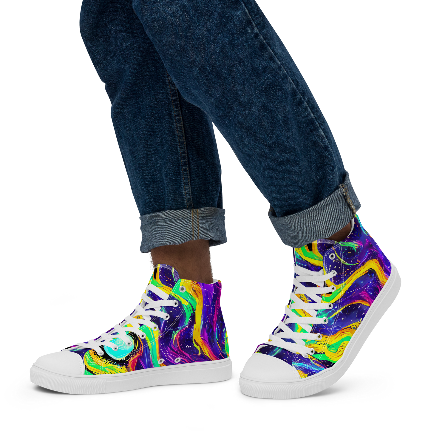 Men's High Top Canvas Shoes - Jackson Swirl