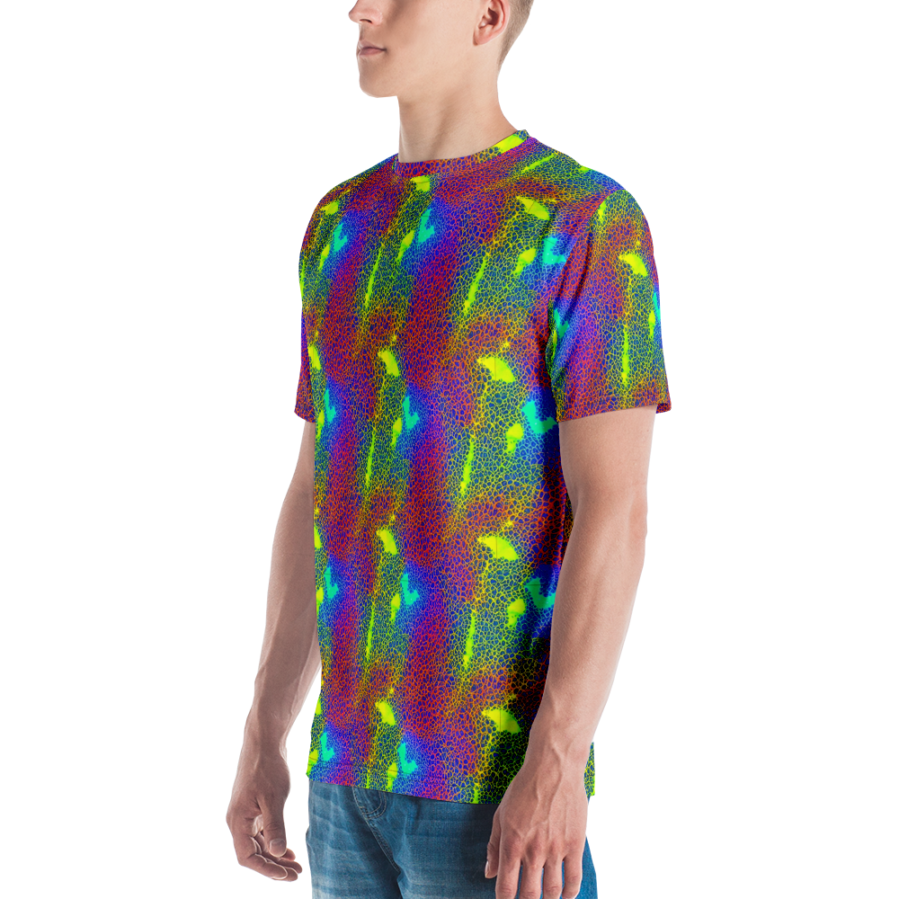 Men's Crew Neck T-Shirt - Prismatic Web