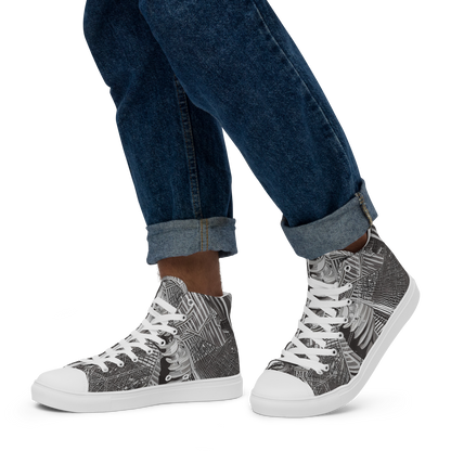 Men's High Top Canvas Shoes - Piranesi's Web