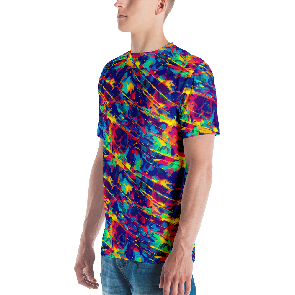 Men's Crew Neck T-Shirt - Spectrum Streaks