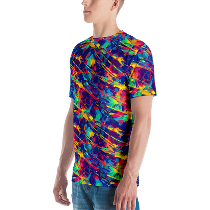 Men's Crew Neck T-Shirt - Spectrum Streaks