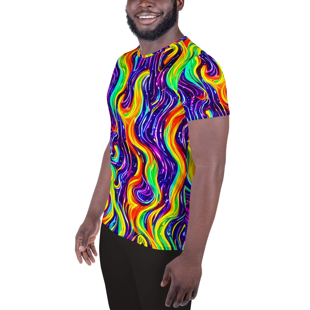 Men's Athletic T-Shirt - Galactic Flames