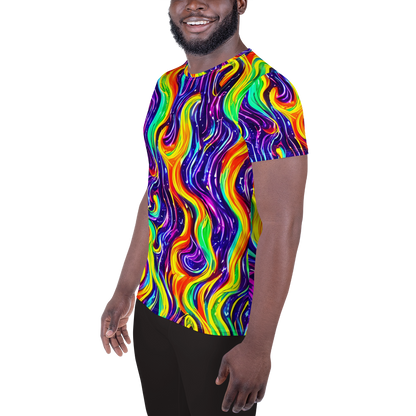 Men's Athletic T-Shirt - Galactic Flames