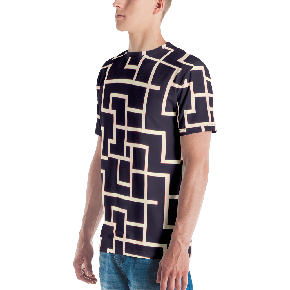 Men's Crew Neck T-Shirt - Gilded Gridlock